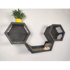 Игровой комплекс настенный лежанка и домик из дерева для кошки