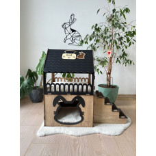 Кошкин дом домик для кролика двухэтажный игровой комплекс для кошек