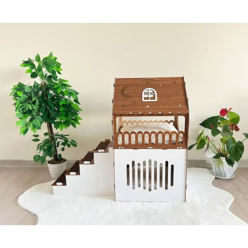 Кошкин дом домик для кролика двухэтажный игровой комплекс для кошек