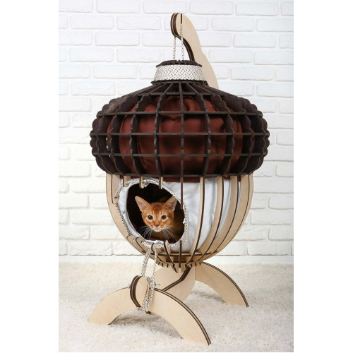 Будка из дерева для животного  Домик деревянный для кошки кота котят 