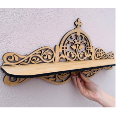 Полка для икон иконостас 55*34 см прямой под иконы