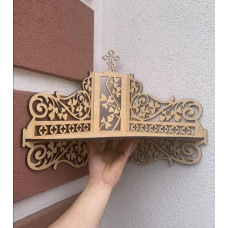 Полка для икон иконостас 55*34 см прямой под иконы