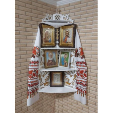 Полка для икон иконостас 74*34 см угловой большой под иконы