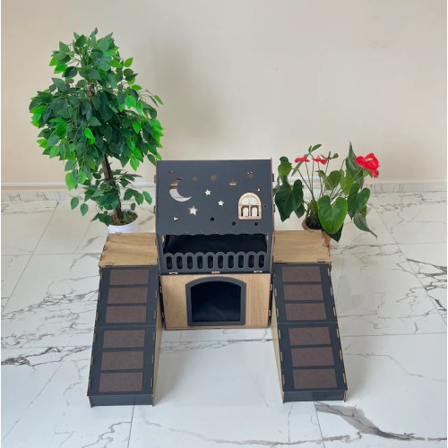 Кошкин дом домик для кролика двухэтажный игровой комплекс для кошек