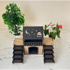 Кошкин дом домик для кролика двухэтажный игровой комплекс для кошек