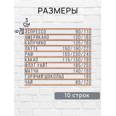 Настенное меню (300 символов) из наборных букв для кафе и ресторана