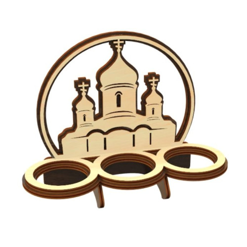 Подставка для пасхальных яиц деревянная Церковь