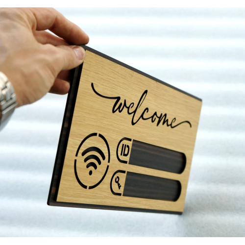 Табличка символ указатель Вай Фай  Wi Fi с логином и паролем для офиса заведения