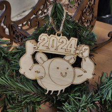Деревянная ёлочная новогодняя игрушка прикол 2024 год Мем Пчелка Деревянная ёлочная новогодняя игрушка прикол 2024 год Мем Пчелка