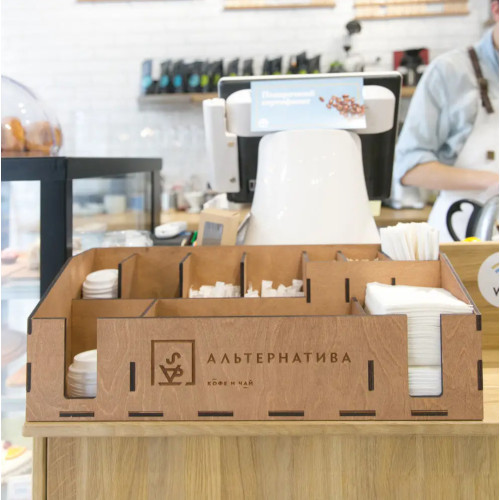 Салфетница, органайзер, держатель для сыпучих продуктов, крышек для кофе и одноразовых стаканчиков