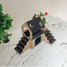 Кошкин дом домик для кролика двухэтажный игровой комплекс для кошек
