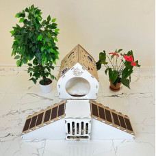 Кошкин дом домик для кролика двухэтажный игровой комплекс для кошек