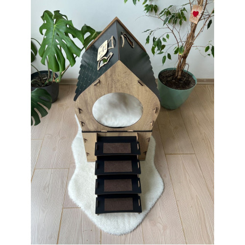 Кошкин дом домик для кролика двухэтажный игровой комплекс для кошек