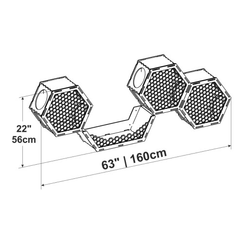 Игровой комплекс настенный лежанка и домик из дерева для кошки