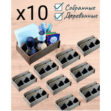 Салфетница набор 10 штук деревянная для кафе и ресторана органайзер кухонный менажница