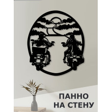 Панно наклейка настенное модульное картина украшение интерьера дома Мотоциклисты