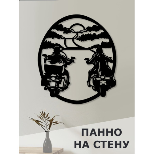 Панно наклейка настенное модульное картина украшение интерьера дома Мотоциклисты