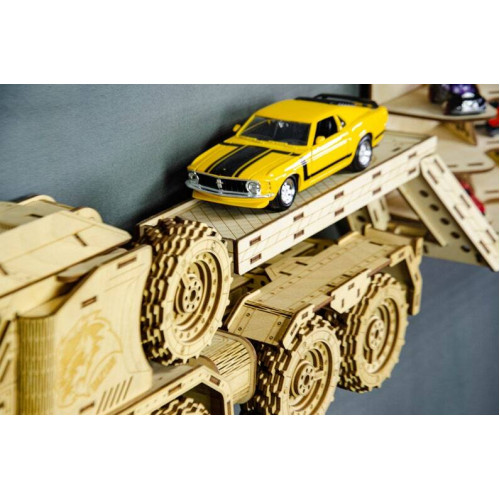 Деревянная полка для машинок горизонтальная 1:64  Парковка настенная для моделек автомобилей