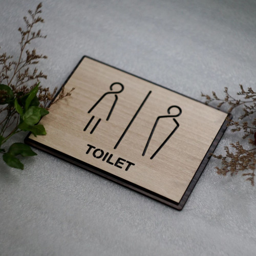 Табличка в стиле минимализм туалетная WC
