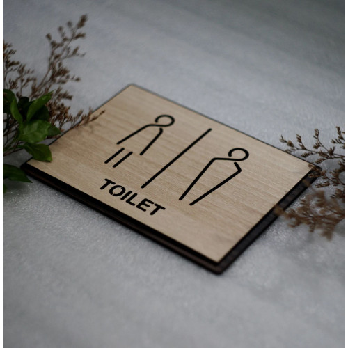 Табличка в стиле минимализм туалетная WC