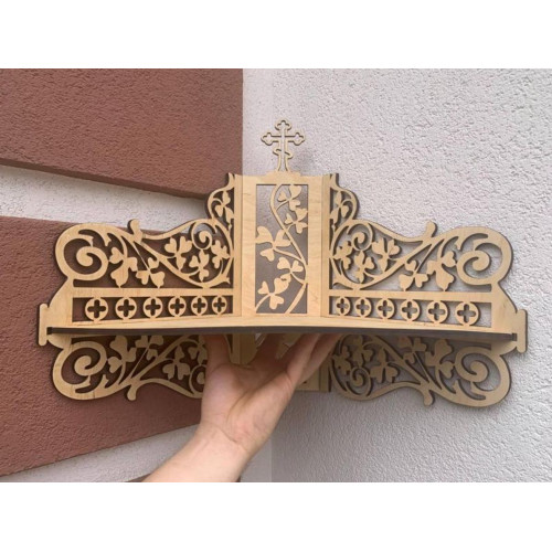 Полка для икон иконостас 55*34 см прямой под иконы