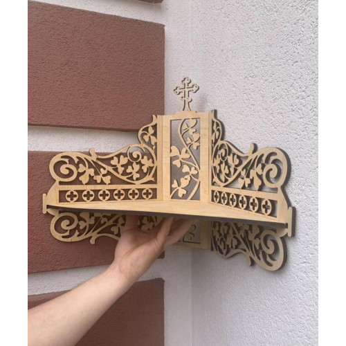 Полка для икон иконостас 55*34 см прямой под иконы