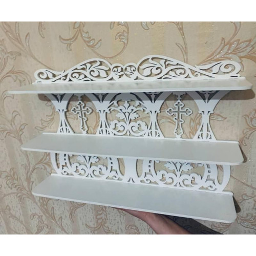 Полка для икон иконостас 60*40 см прямой под иконы