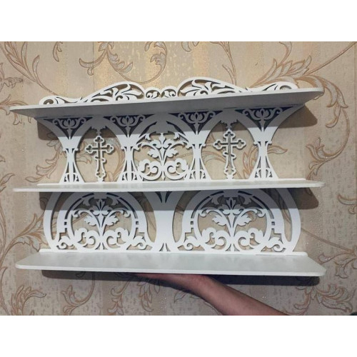 Полка для икон иконостас 60*40 см прямой под иконы