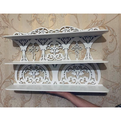 Полка для икон иконостас 60*40 см прямой под иконы