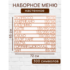 Настенное меню (300 символов) из наборных букв для кафе и ресторана